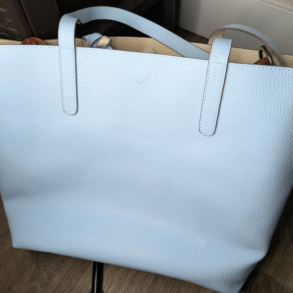 Elegant Light Blue Tote Bag NWT